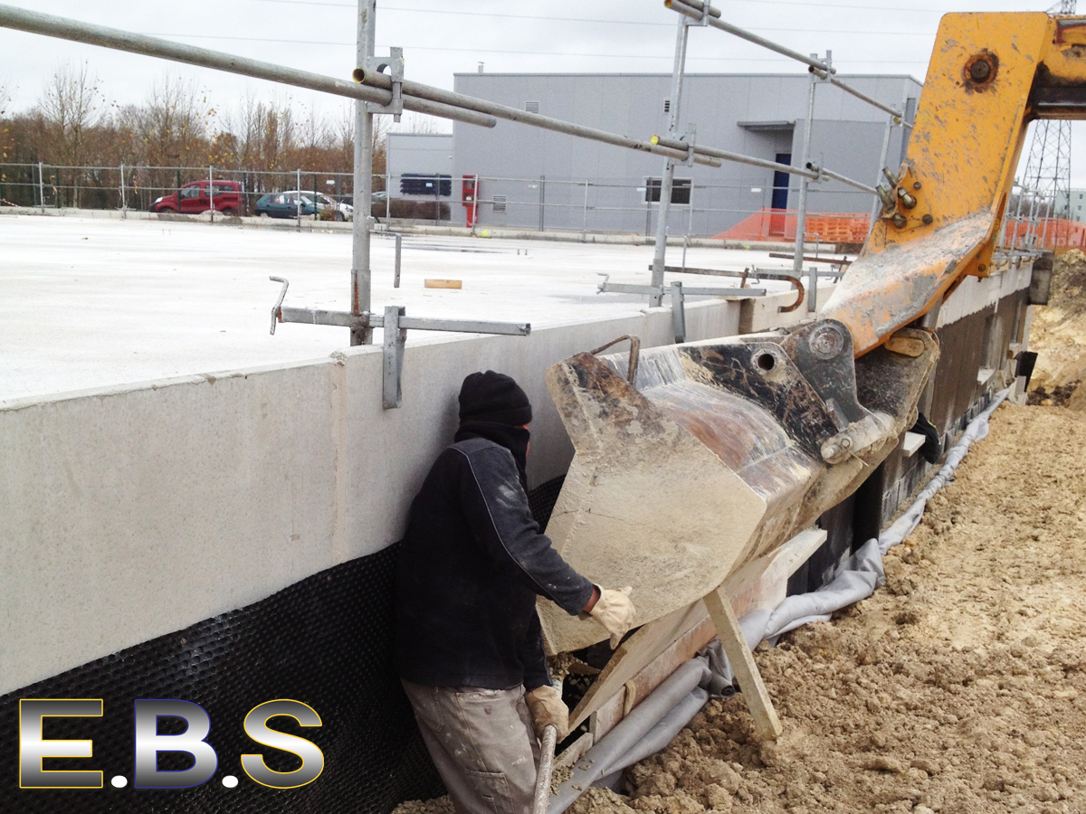 Chantier de drainage de terrains par EBS Ormoy essonnes